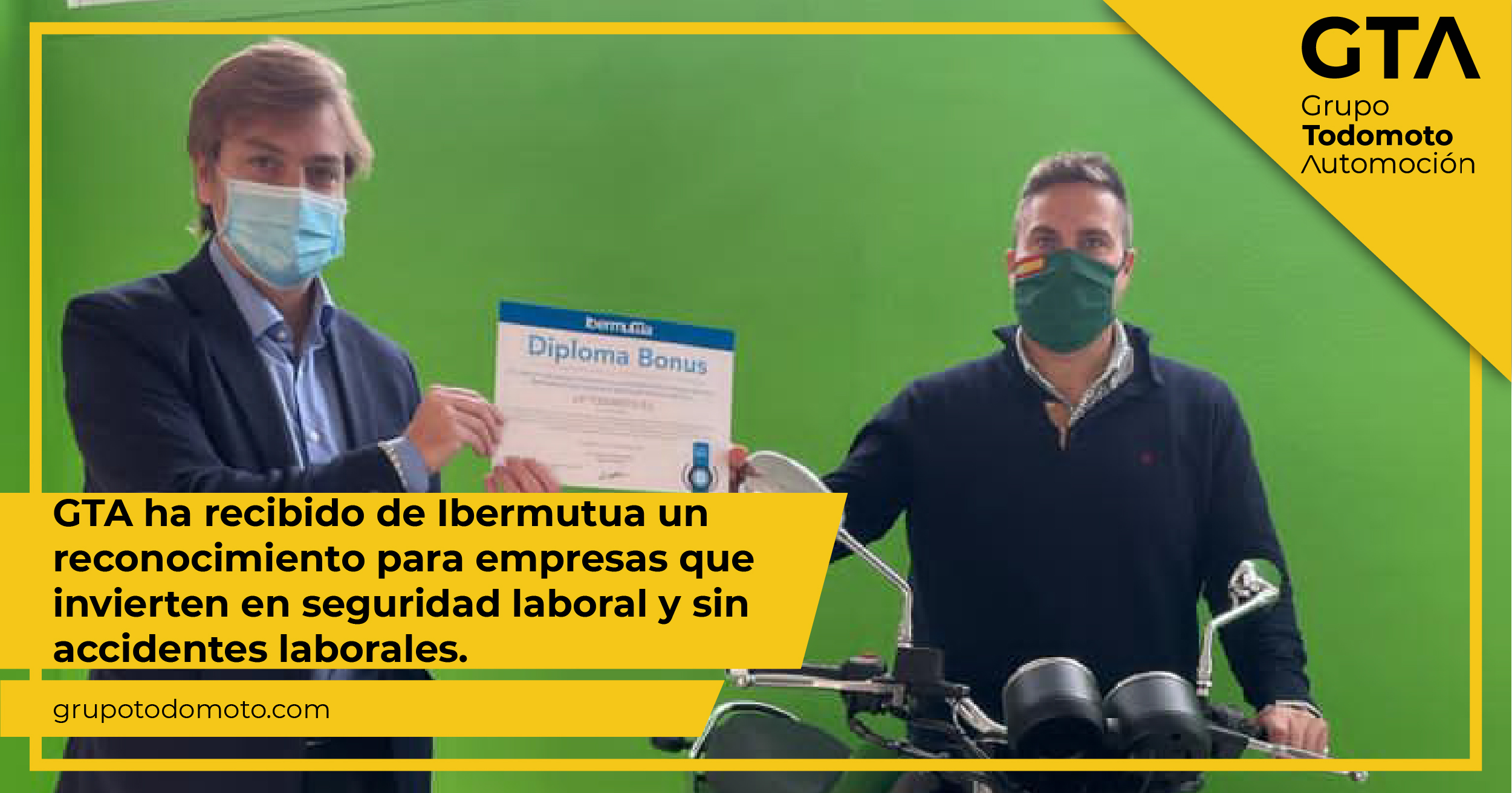 Grupo Todomoto Automoción recibe de Ibermutua un reconocimiento para empresas que invierten en seguridad laboral y sin accidente laborales